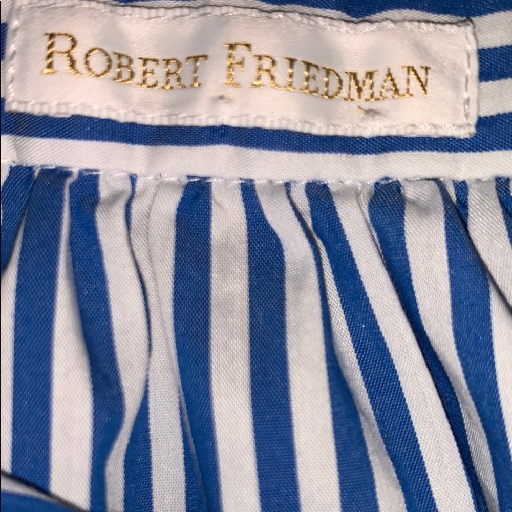Blue Striped Ruffle Sleeve Top - Picture 9 of 10
